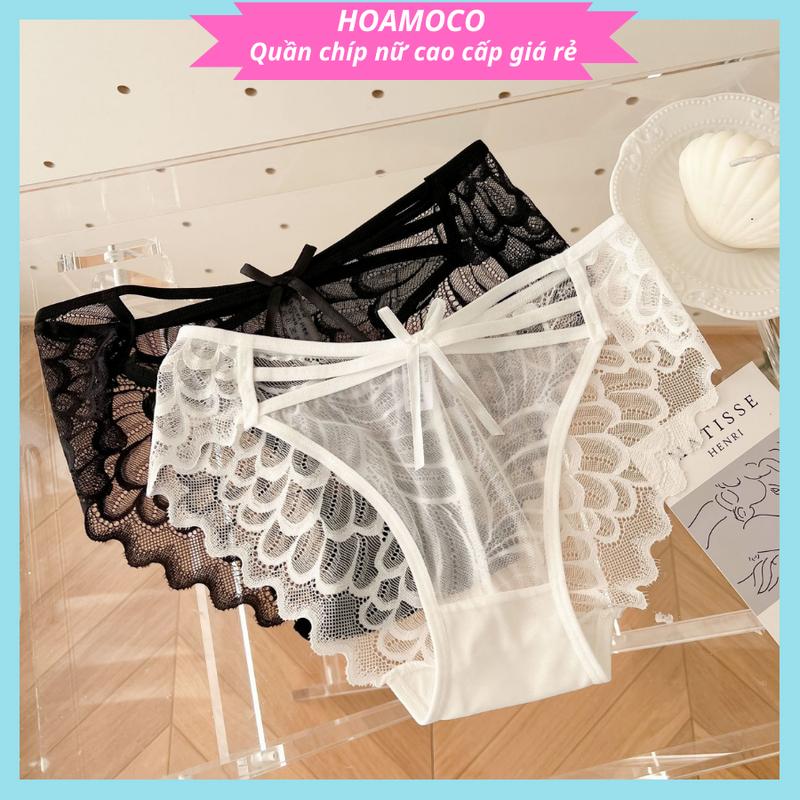 Quần Lót Nữ Ren Hoa Đính Nơ Mặt Trước Cao Cấp R05