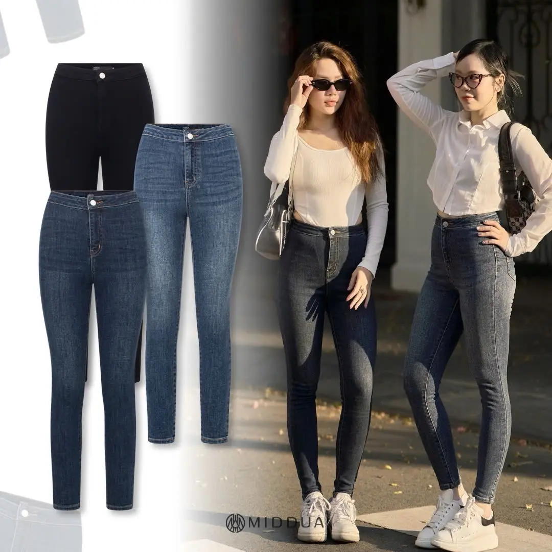 [MIDDUA] skinny cạp cao ôm chất co giãn tôt Nữ
