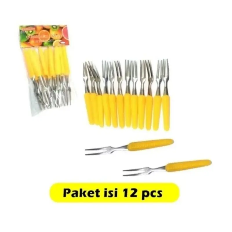 12pcs garpu kue dessert garpu buah motif jagung