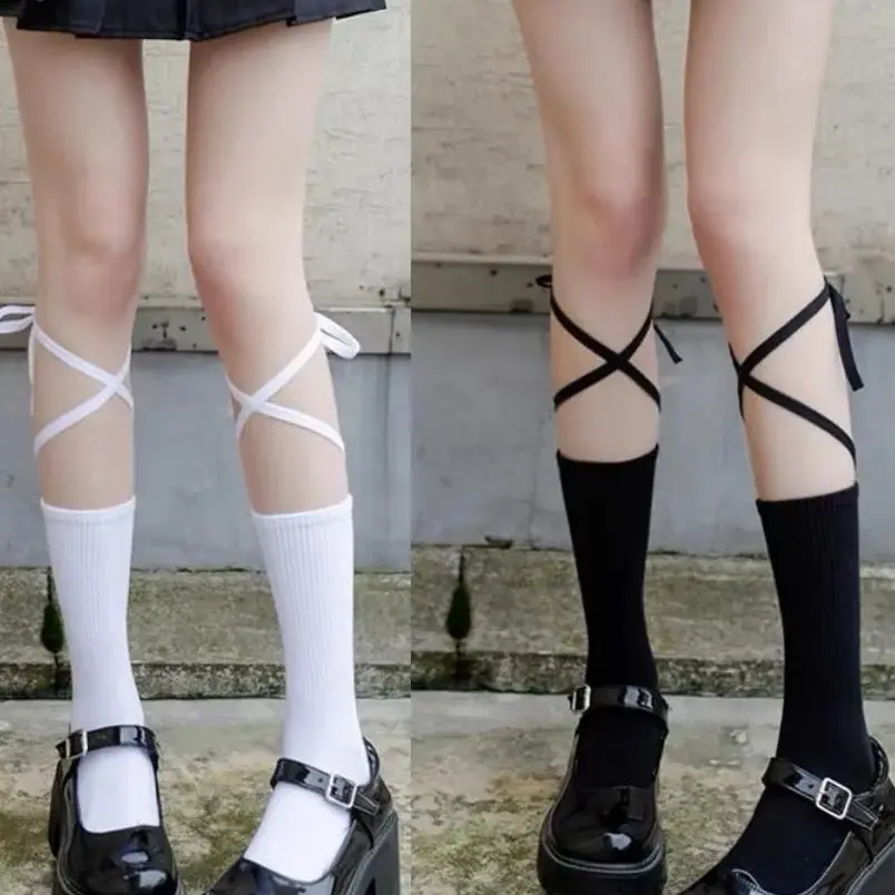 FeelMe KK-120 kaos kaki lolita harajuku gothic cosplay motif silang