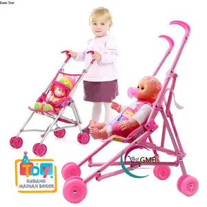 GROSIR MAINAN ANAK PEREMPUAN DORONG DAN BONEKA MAINAN BABY STROLLER BONEKA BAYI