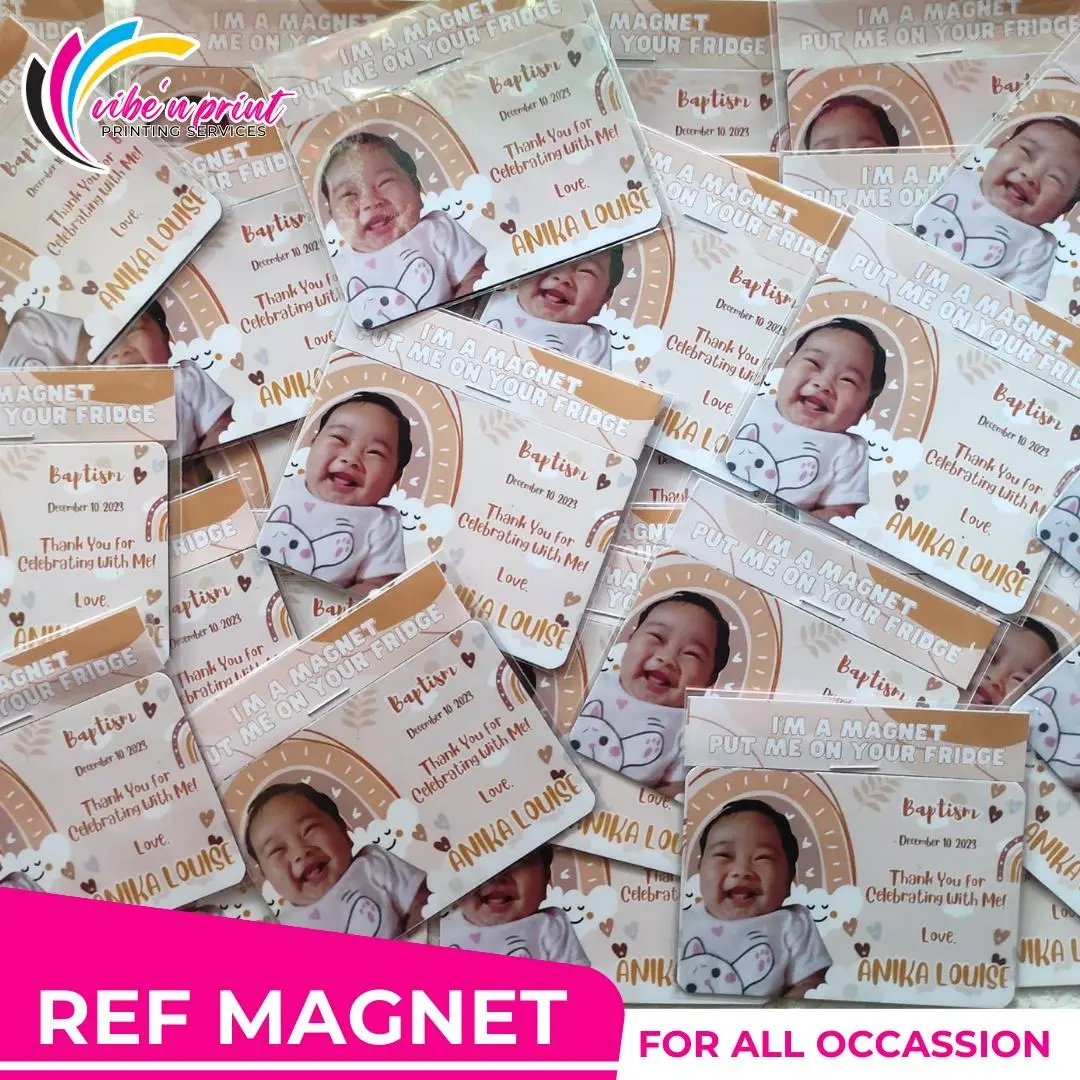 ATM Size Ref Magnet Souvenir for All Occasions with Plastic & Tag - Decor 01