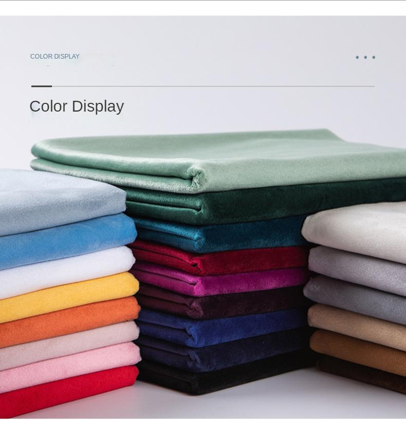 Product Introduction of Thickened Velvet Fabric By The Meter for Sewing Clothing Curtains Pillowcases Sofa Covers Tablecloth Plain Black White Blue Red 8