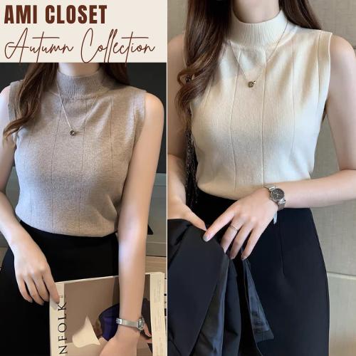 Áo len cổ lọ 3 phân dáng ôm body Sexy áo len dệt kim sát nách ALL07 Nữ Top