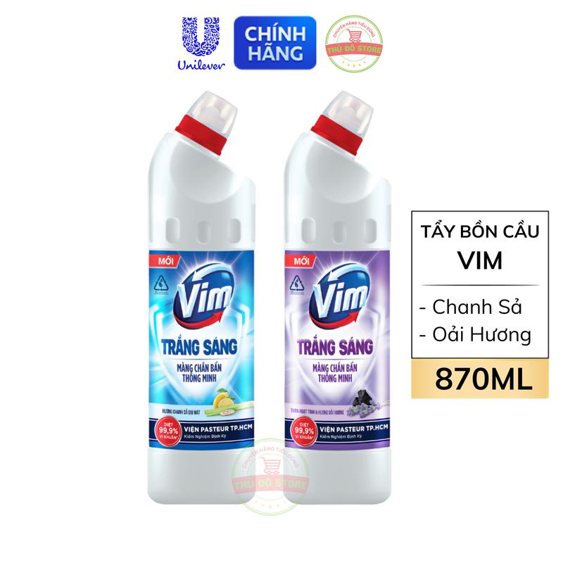 Nước Tẩy Bồn Cầu Vim Trắng Diệt Khuẩn Chanh Sả | Oải Hương - Chai 870ML