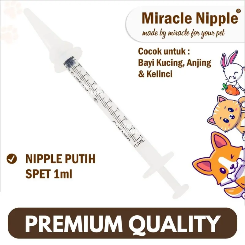 PET MIRACLE NIPPLE KITTEN ANAK KUCING DOT DODOT EMPENG SUSU BAYI KUCING BARU LAHIR FEFARM 1