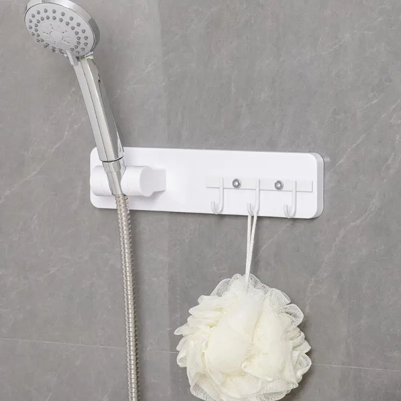 Shower Head Holder, 1 Count Punch Free Adjustable Shower Head Storage Rack, Multifunctional Storage Rack for Bathroom Kitchen Dormitory Hotel