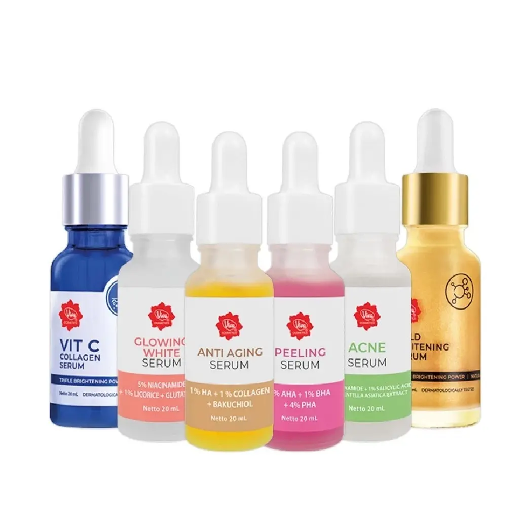 VIVA Face Serum 20 ml | Peeling Serum - Glowing White Serum - Anti Aging Serum - Acne Serum - Vit C Collagen Serum - Gold Whitening Serum
