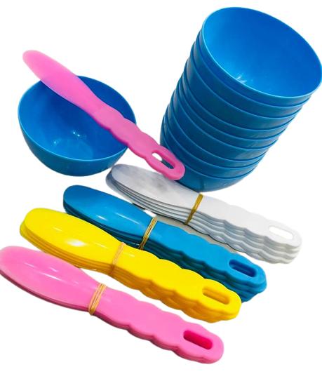 Chén Bát Cao Su Silicon Tặng Kèm Bay Nhựa Trộn Bột Lấy Dấu Thạch Cao Nha Khoa Mặt Nạ Siêu Bền Dẻo