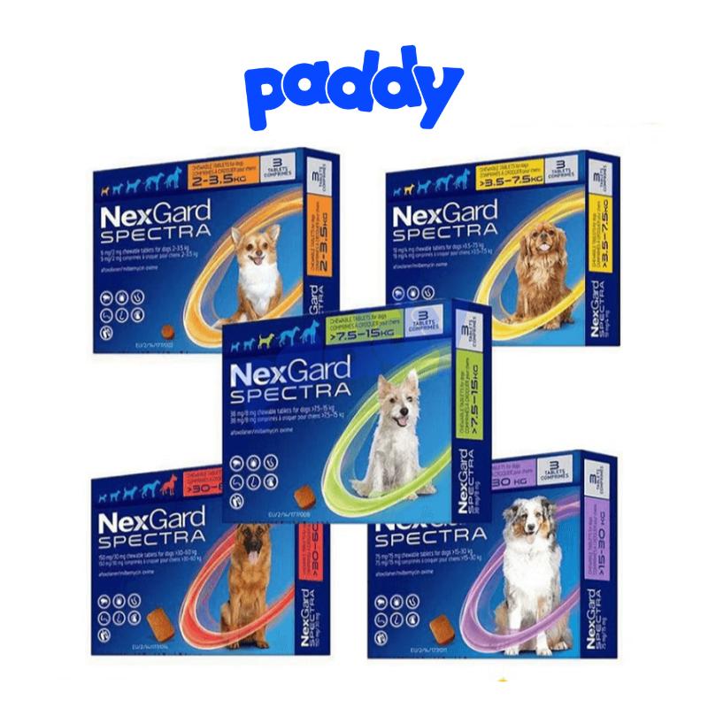 NexGard Spectra Ngừa Ve, Giun, Ngừa Ghẻ Cho Chó (Dạng Viên Nhai)