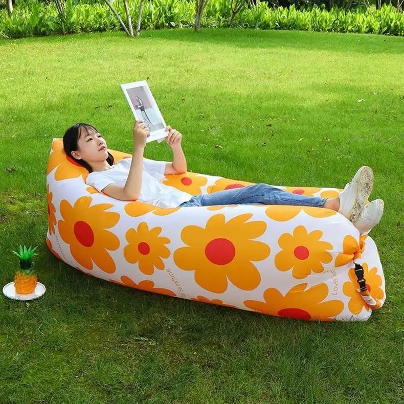 Lazy Inflatable Sofa Internet Celebrity Sports Air Bed Outdoor Portable Recliner Single Double Folding Bed Pillow Style Good