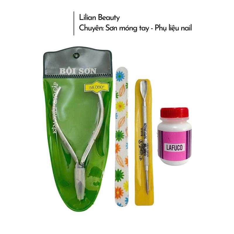 Bộ Dụng Cụ Cắt Da Tại Nhà - 4 Món (Kềm, Kem Mềm Da, Sủi Da, Dũa Giấy)