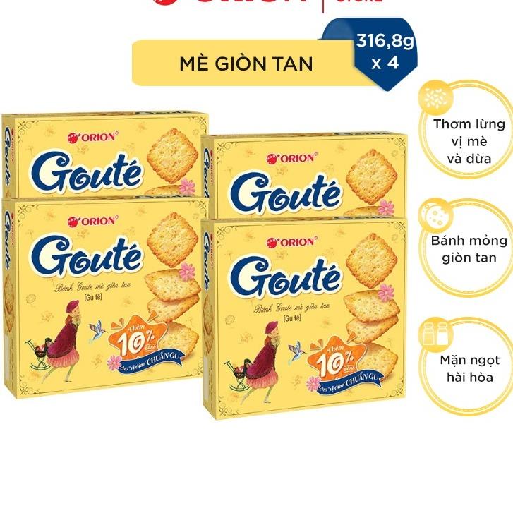 Hộp 8 gói bánh Orion Goute mè giòn tan (316,8G)