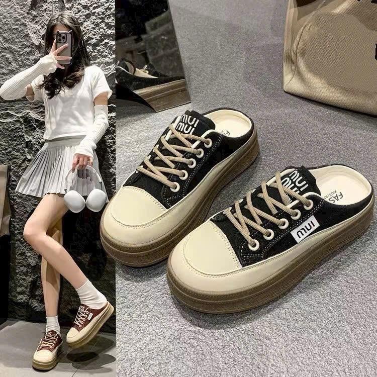  Giày sục thể thao nữ mã 50 hàg Quảg châu chất xịn đế nhẹ êm thời trang phong cách cao 4cm thoáng khí 