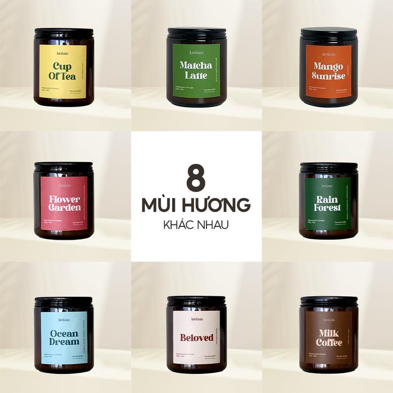 Nến thơm sáp đậu nành tinh dầu cao cấp Lumi.aura giúp thư giãn dễ ngủ decor phòng