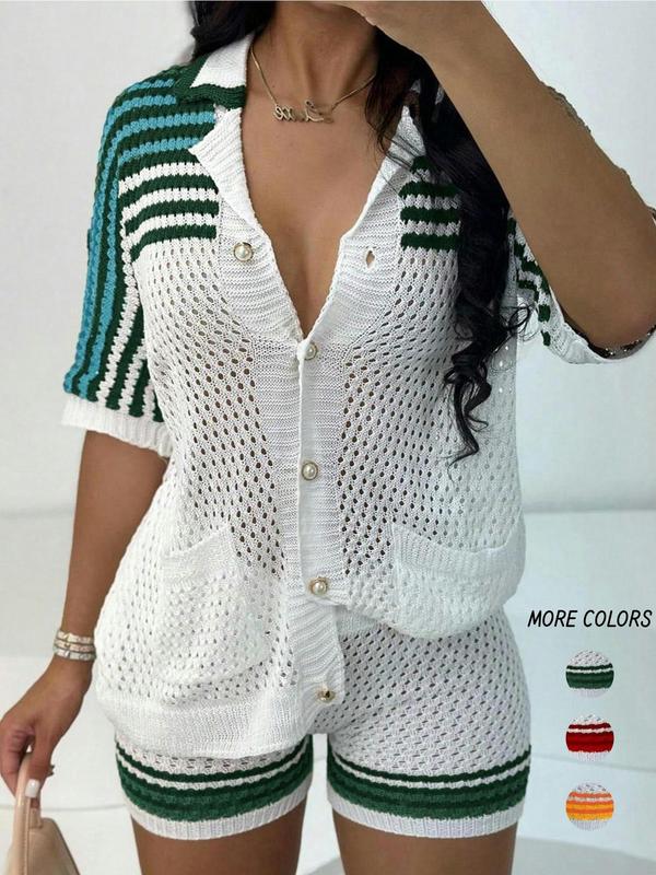 Fashion Casual Striped Print Split Joint V Neck Tops(6 colors) Fashion Casual Striped Print Split Joint V Neck Tops(6 colors)