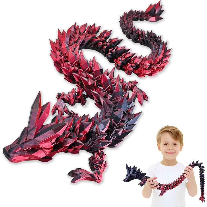 3D Printed Dragon,Crystal Dragon Fidget Toys,Full Articulate - TikTok Shop