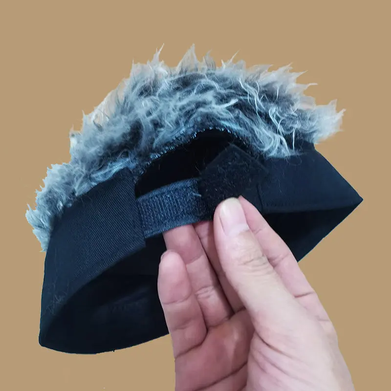 Topi Wig Pria Topi Unik Wig Rambut Cosplay Topi Pria Wanita Rambut Palsu Topi Wig Rambut Korea Pendek Gaya Retro Hip-Hop 5