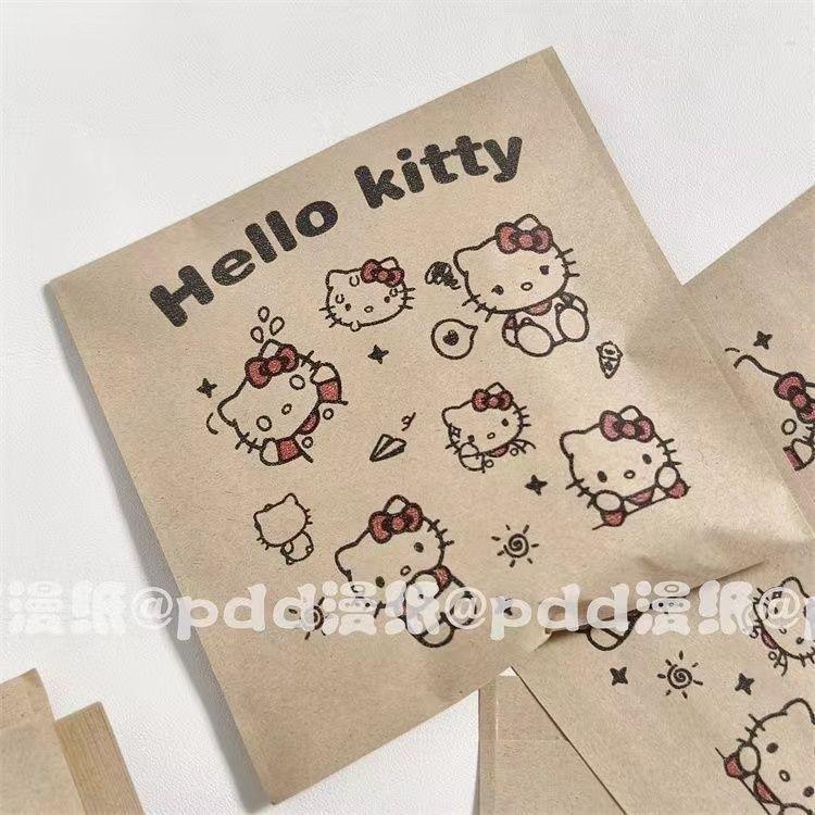 Túi giấy Kraft, Thiết kế Hello Kitty, Opaque, Niêm phong tự động, Dày và dung tích lớn, Thích hợp để đóng gói, Vật liệu đóng gói, Túi quà, Năm 2025 1
