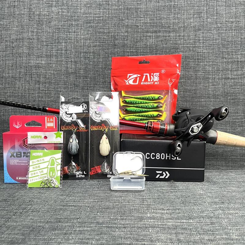 [LK HÒA] COMBO CẦN CÂU LURE LK VÀ MÁY NGANG CC80, BỘ CẦN CÂU 9 SẢN PHẨM LK Đi Câu Bắt Cá Fishing Câu Cá
