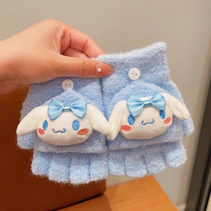 Găng tay len giữ ấm nhều màu nhiều mẫu hoạ tiết koromi melody kitty xinh xắn dành cho các bé gái Voi 2