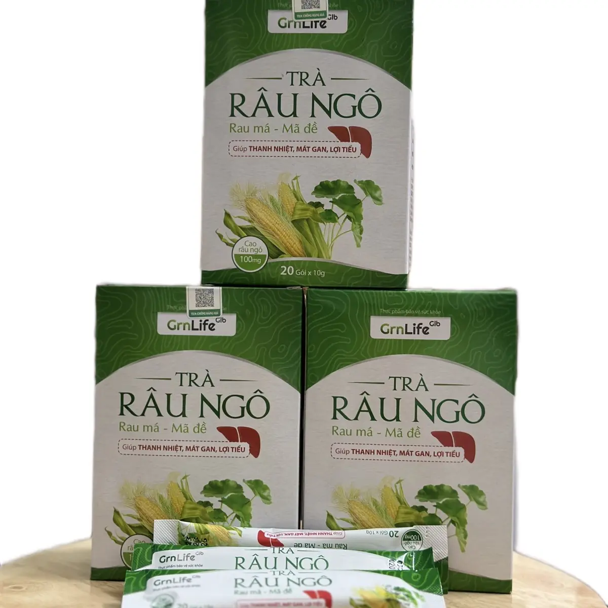 Trà râu ngô rau má mã đề - Hộp 20 gói hỗ trợ thanh nhiệt, mát gan, lợi tiểu