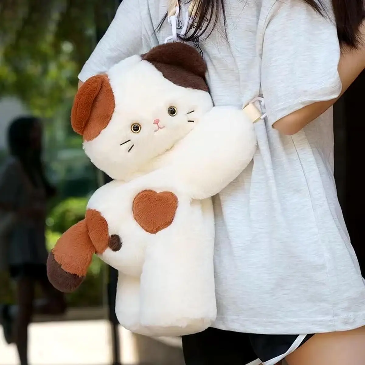 Kitten Puppy Bag Cat Messenger Bag Cute Plush Doll All-Match Fashion Backpack Bag Female Birthday Gift Girl