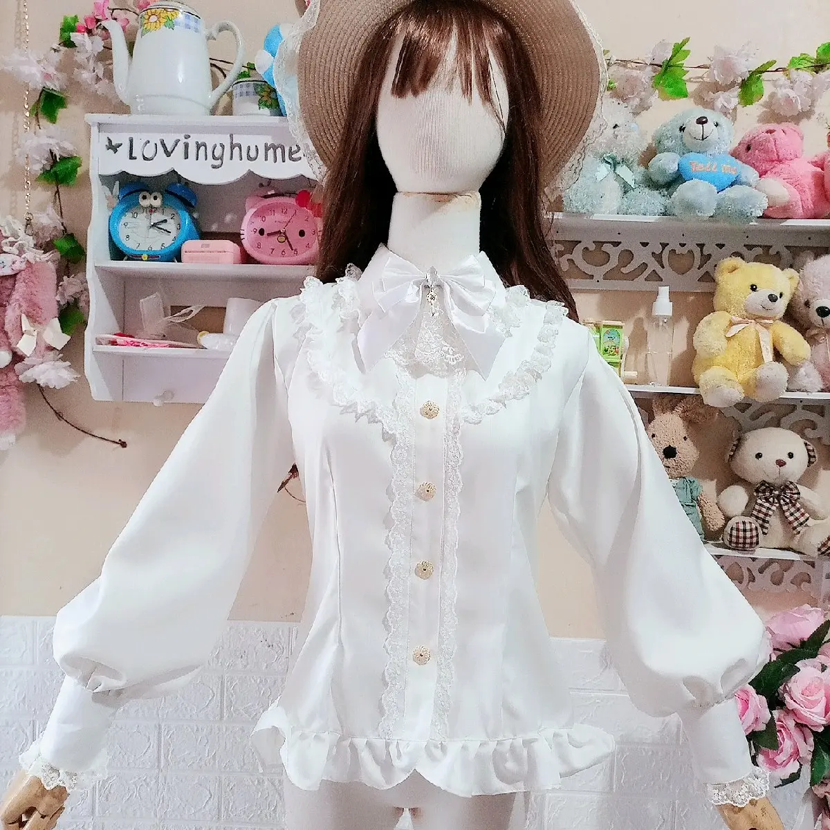 [ YUKA SHOPPU ] READY STOCK PREMIUM Blouse Lolita korea korean style murah Lengan Panjang Vintage