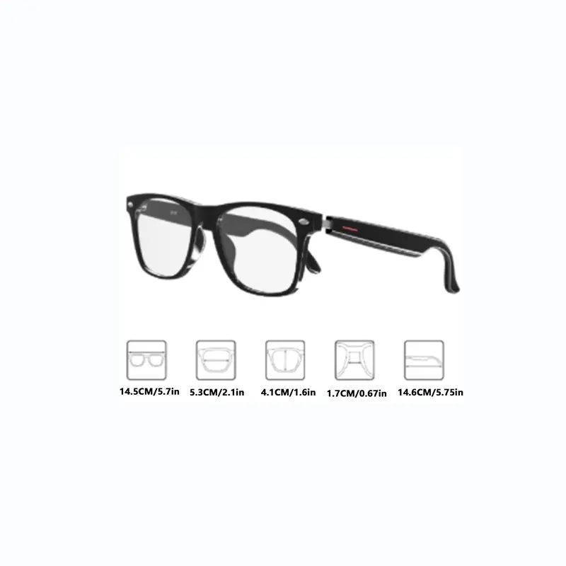 Fashionable Music Glasses with Intelligent Touch Control, Bluetooth-compatible Wireless Smart Glasses, Waterproof Anti-Blue Light Glasses for Men & Women 1