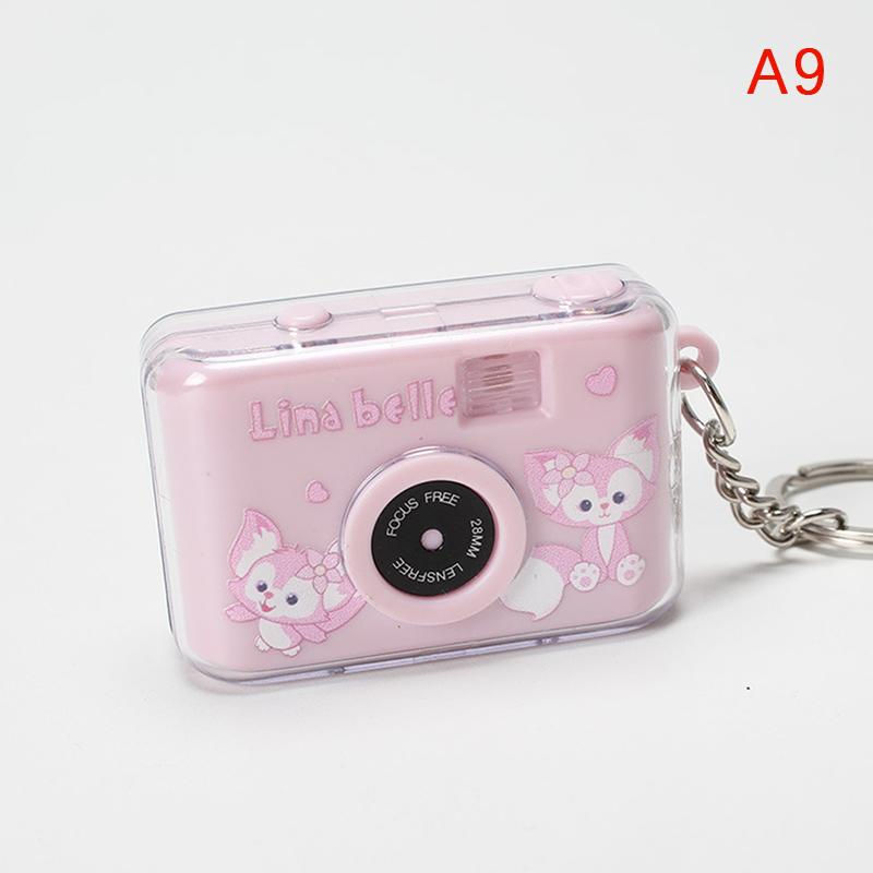 Product Introduction of 1PC Sanrio Kuromi Hello Toy Kitty Glowing Small Camera Kirby Anime Keyring Camera Keychain Toy for Girls Game Pendant 28