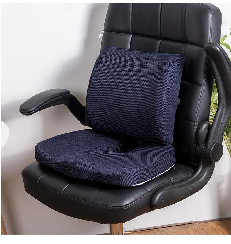 Product Introduction of Memory Foam Seat Cushion Set Backrest Cushion Office Chair Lumbar Support Chair Waist Protector Hip Protector Lumbar Pillow Removable and Washable 20