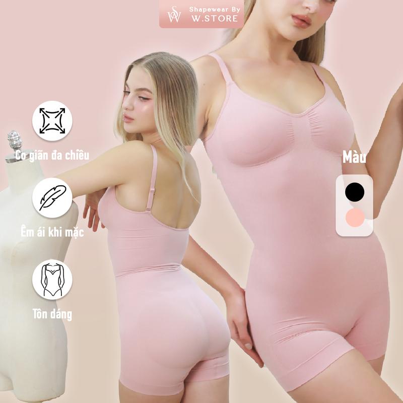   AVERY  Shapewear Jumpsuit WSTORE - Áo 2 Dây Liền Quần Toàn Thân - Mặc Lót Trong Quần Áo Đầm Ôm - Shapewear by W.Store - KHÔNG KÈM QUẦN CHÂN VÁY 