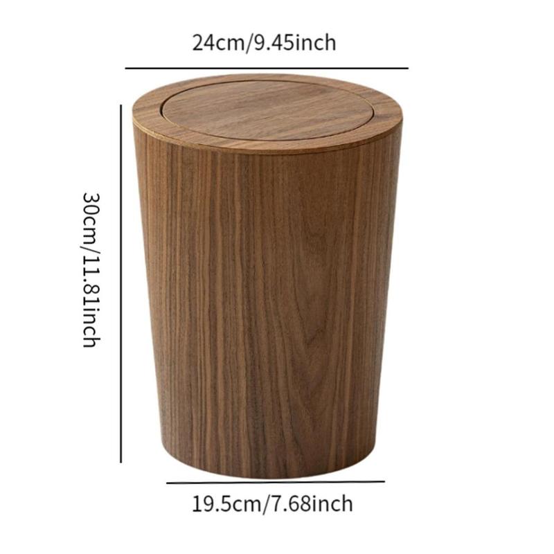 Product Introduction of Wood Trash Can with Lid Kitchen Garbage Basket for Kitchen Home Bedroom 0