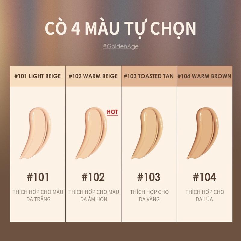 Phấn nước Focallure BB Cushion Golden Age che phủ hoàn hảo làm mờ lỗ chân lông chống nước kết cấu mỏng nhẹ 12g 3