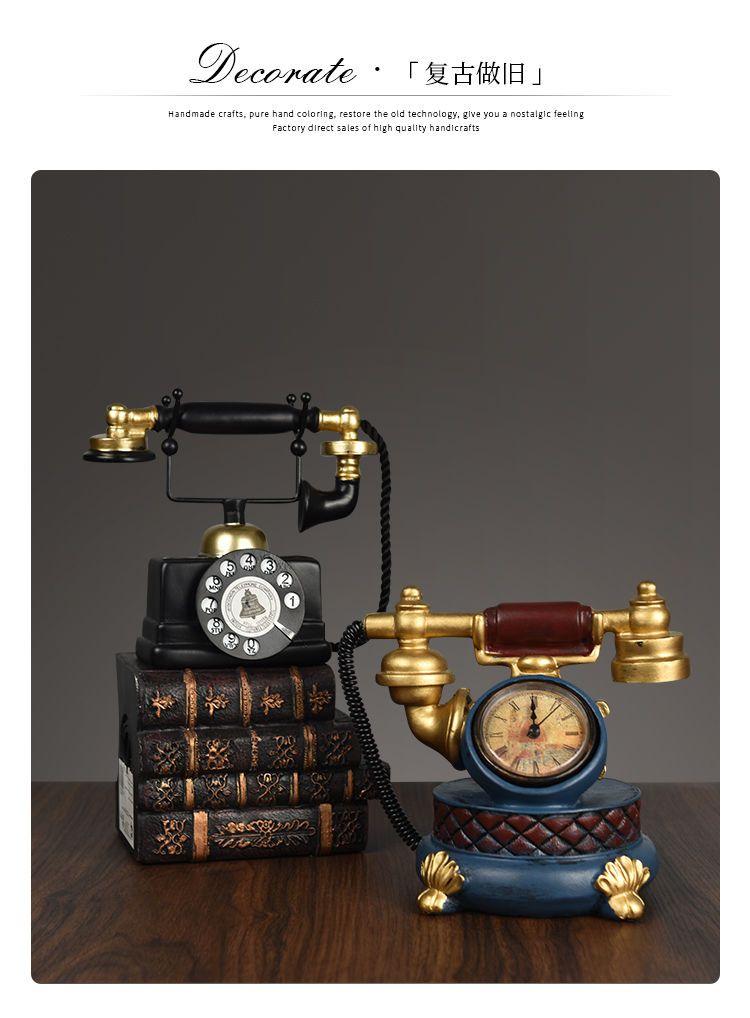 Product Introduction of Retro American Industrial Style Telephone Resin Model Decoration Living Room Simulation Crafts Wine Cabinet Decoration Creative 1
