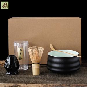 ชามมัทฉะเซรามิกพรีเมี่ยม AiyoCha ความจุ 500ml ชามอเนกประสงค์ (ชามมัทฉะ + ชามสลัด) + ชุดช้อนตักมัทฉะไม้ไผ่ 4 ชิ้น ชุดชงชาเขียว มีให้เลือกหลายสี ชุดกล่องของขวัญพิเศษ matcha  set  kit