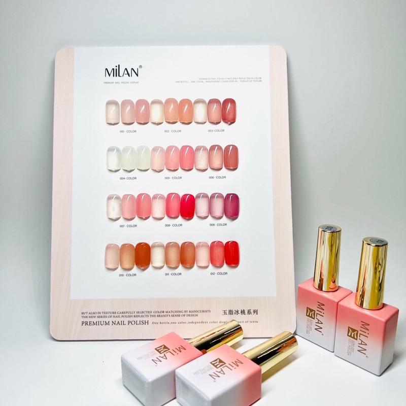 Set sơn gel thạch Milan 12 màu. Tặng kèm bảng màu.