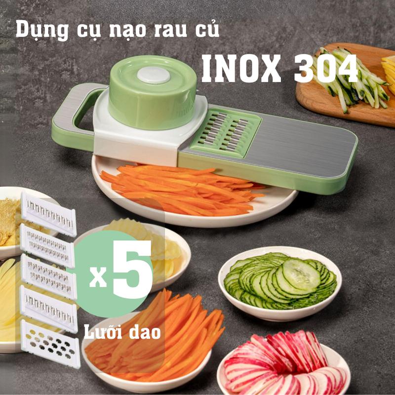 Bộ Nạo Sợi Rau Củ Đa Năng 5 Lưỡi Dao, Đồ Bào Rau Củ Đa Năng Nhỏ Gọn