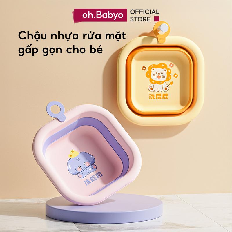 Chậu Rửa Mặt Silicon Gấp Gọn Cho Bé ohBabyo Thau Tắm Gia Đình Nhỏ Gọn Dễ Thương An Toàn Cho Trẻ Em Voi
