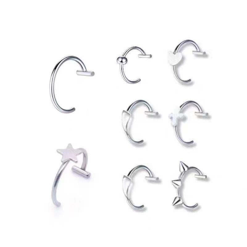 Nhẫn Môi Thép Titan, Không Cần Đục Lỗ, Vòng Môi Tráng Gương Cá Tính Độc Đáo Trang Sức Xỏ Lỗ Cô Gái Nóng Bỏng, Sản Xuất Trong Kho, Bán Buôn, Hàng Có Sẵn 1