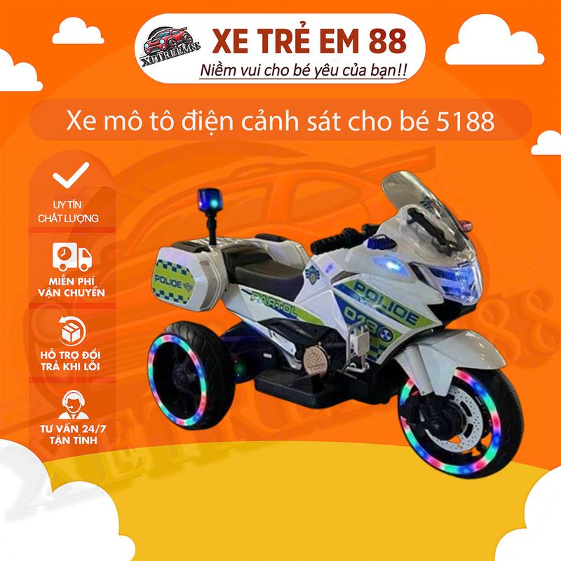 Xe mô tô điện cảnh sát cho bé 5188 Đồ Chơi