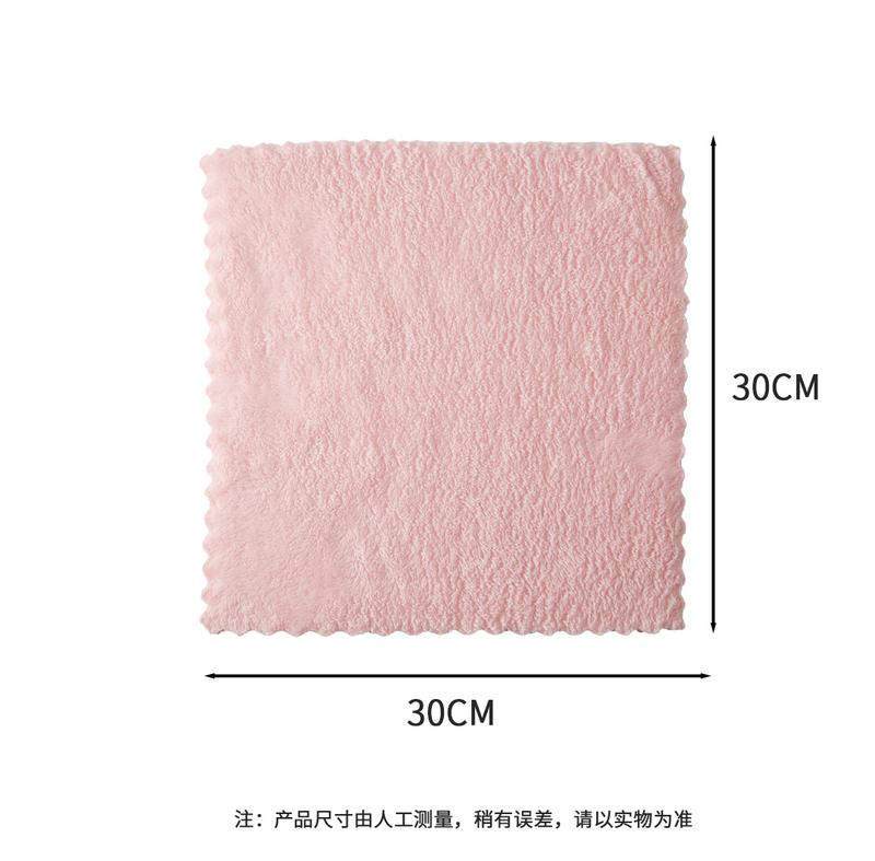 Product Introduction of Double-Sided Coral Velvet Rag Kitchen Cleaning Dish Towel Multi-Functional Household Absorbent Scouring Pad Daily Necessities Wholesale 4