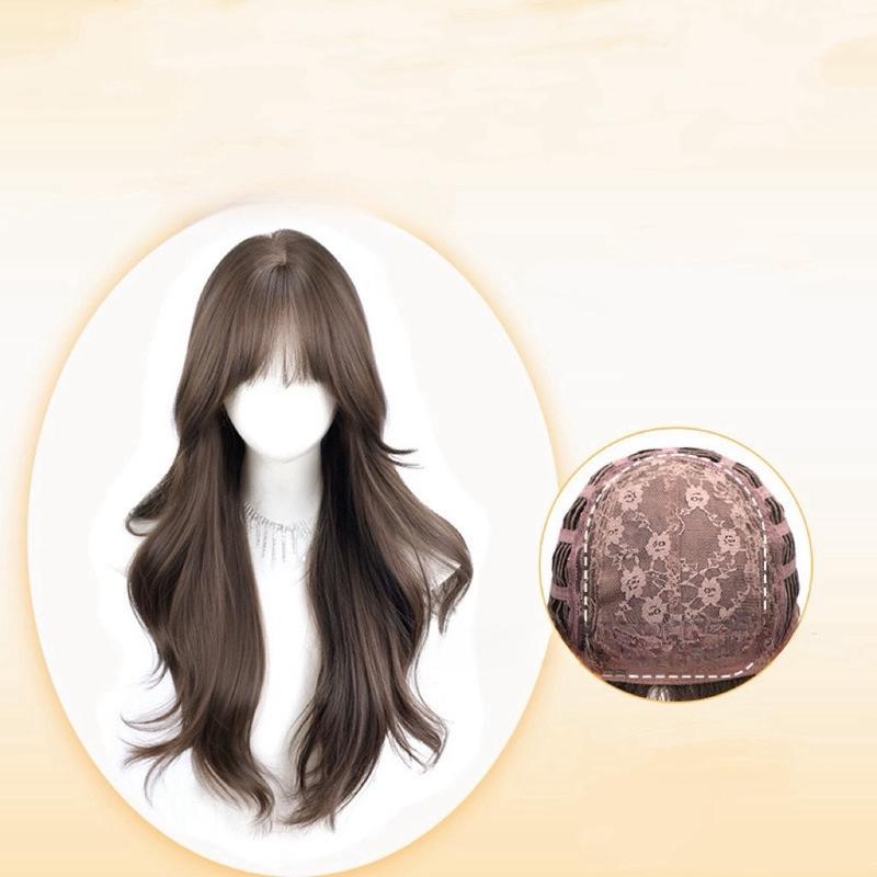 Tóc bộ nguyên đầu xoăn dợn lửng CC93(kèm lưới trùm tóc thật và lược chải).độ dài ngang lưng chất tóc tơ nhân tạo mềm mượt chịu nhiệt được Tóc Giả