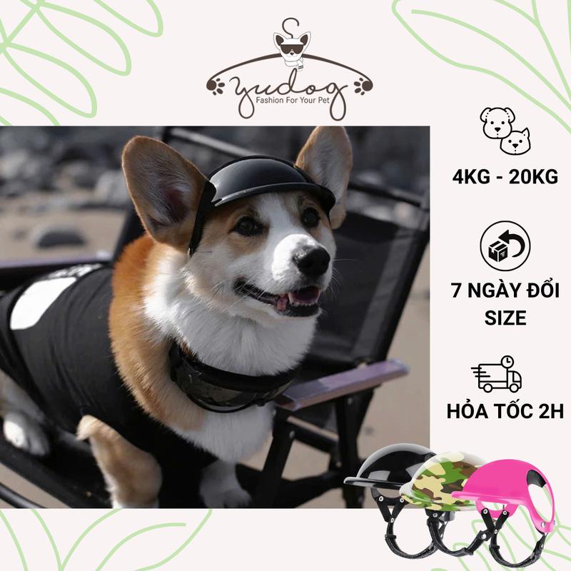  Nón bảo hiểm cho chó mèo đủ size mũ bảo hiểm cho chó mèo có lỗ tai an toàn có thể điều chỉnh dây đeo 