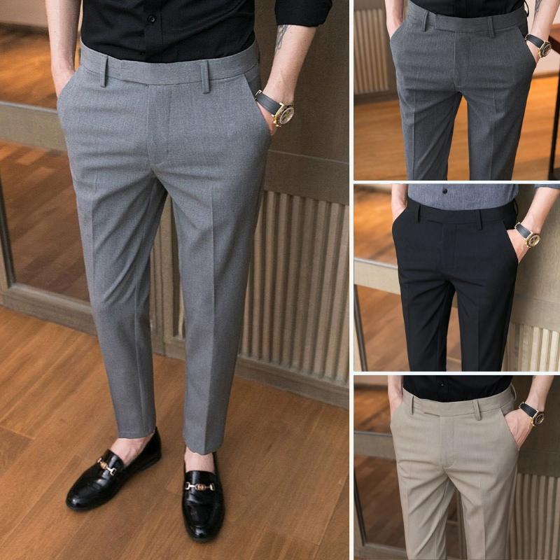 Quần âu nam cao cấp Luxury dáng ôm Hàn Quốc , công sở đẹp, cạp cài ẩn lịch sự , vải chéo mịn co giãn Bigsize - Menswear - Pants quần  âu có thể giặt máy  quần dài