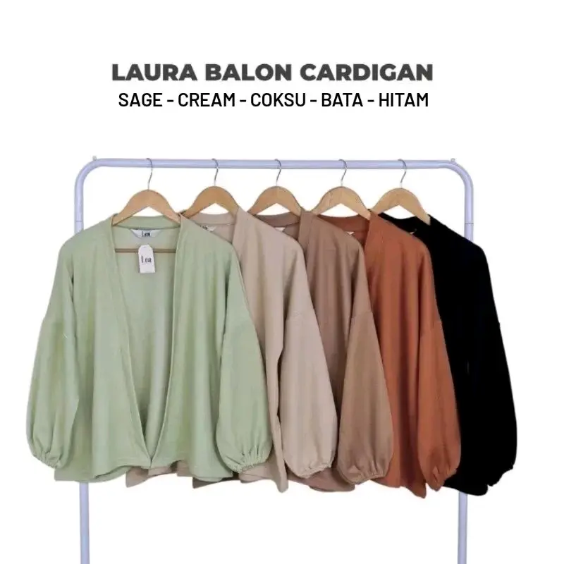 cardigan polos wanita lengan balon Shakila twill/ outer kekinian wanita Panjang Kardigan Atasan Polos Oversize Muslim
