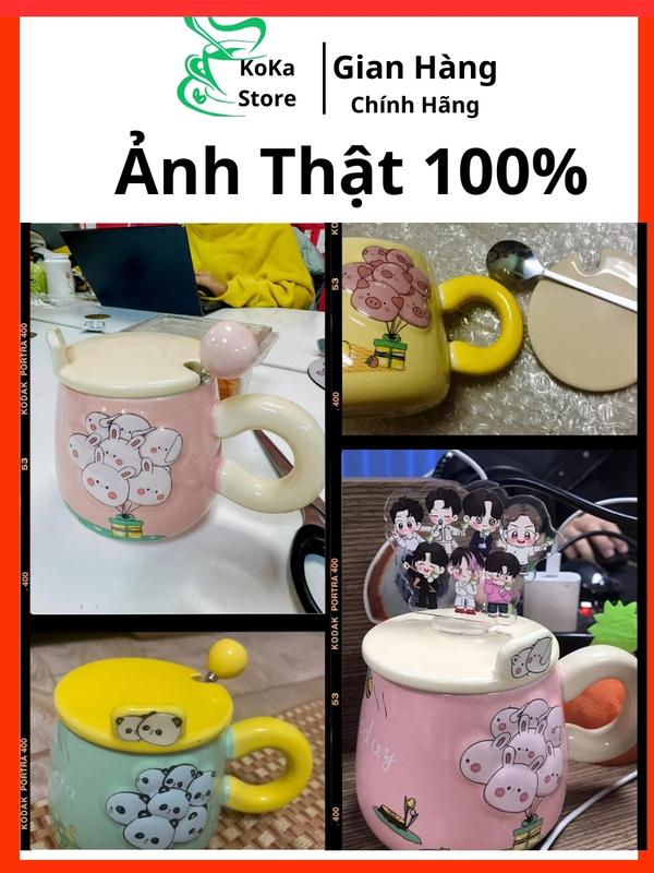 Cốc sứ quai chùm bóng, ly uống nước cafe kute dễ thương hài hước, đồ quà tặng sinh nhật người kèm nắp thìa cực chill 4