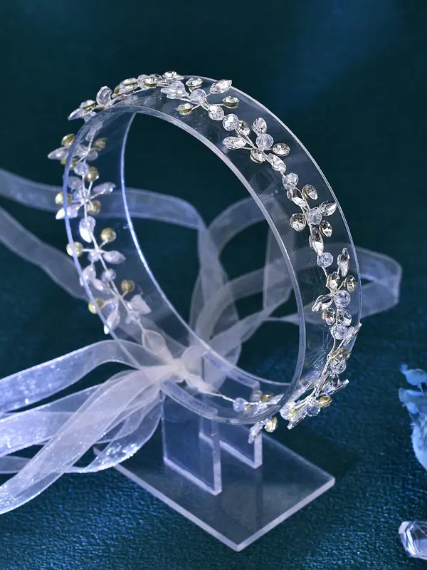 Rhinestone Decorated Bridal Headband, Elegant Bridal Headwear for Wedding Bridal Party Formal Occasions, Fashion Hair Accessories for Women 4