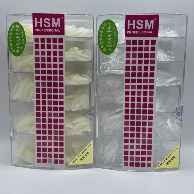 Móng Up HSM trơn tem hồng 4 fom Vuông ,Thang ,Bầu ,Nhọn hộp 500 pcs đủ size Nữ nail box