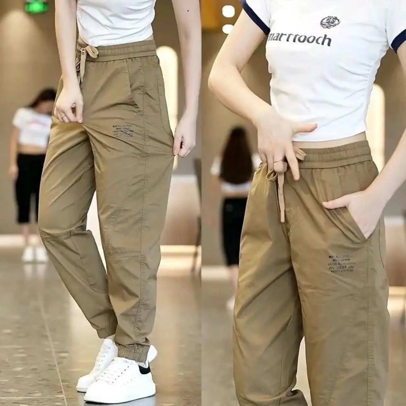 Quần Jogger Thể Thao Nam Nữ Chất Kaki Rộng, Phong Cách Đường Phố - Hoàn Hảo Cho Tập Gym, Chạy Bộ, Thời Trang Xuân Thu Sport Tập Thể Dục Thể Dục Trang Phục